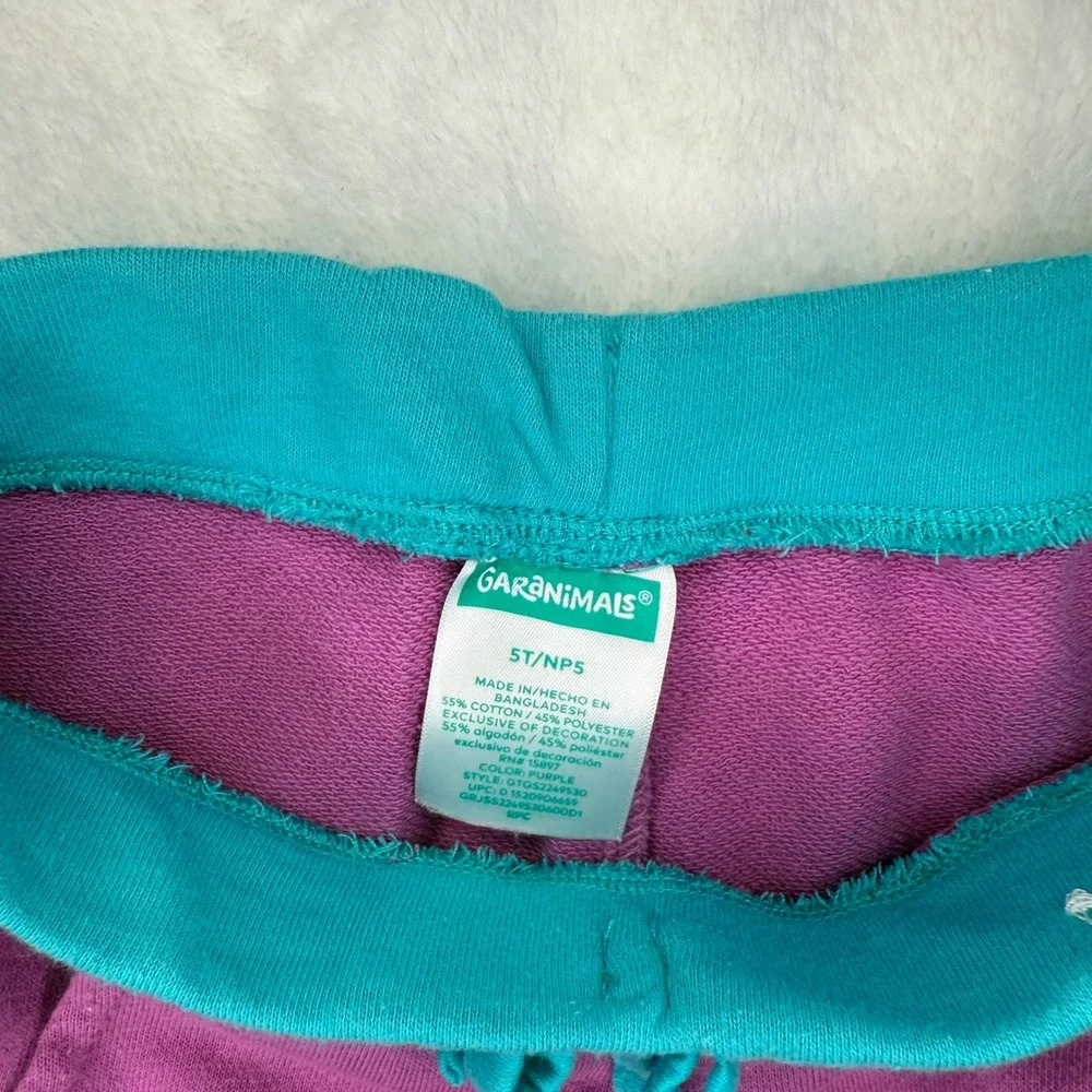 Garanimals Girls Purple‎ Teal Dolphin Shorts Size 5T